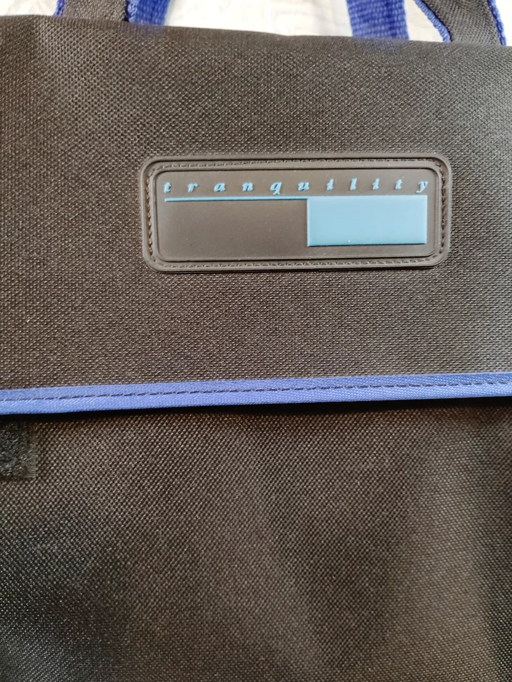 Tranquility by Colorado Clothing Black Laptop Messenger Bag with Blue Trim